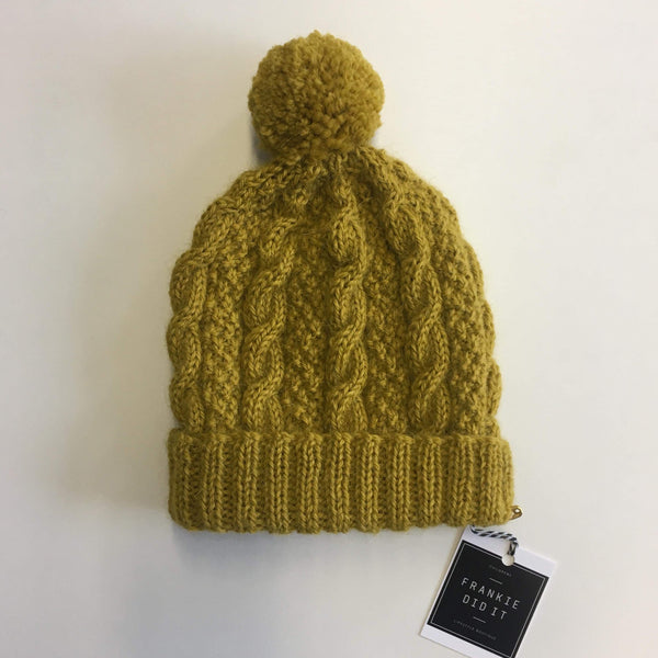 Pom Pom Cable Beanie | NZ Wool | Handmade | 5 colours ...