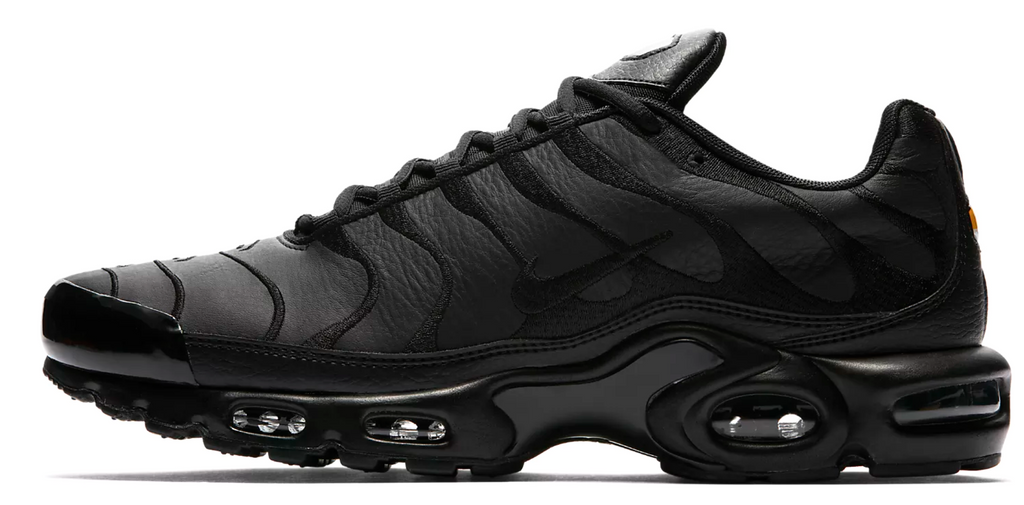 black leather nike tns