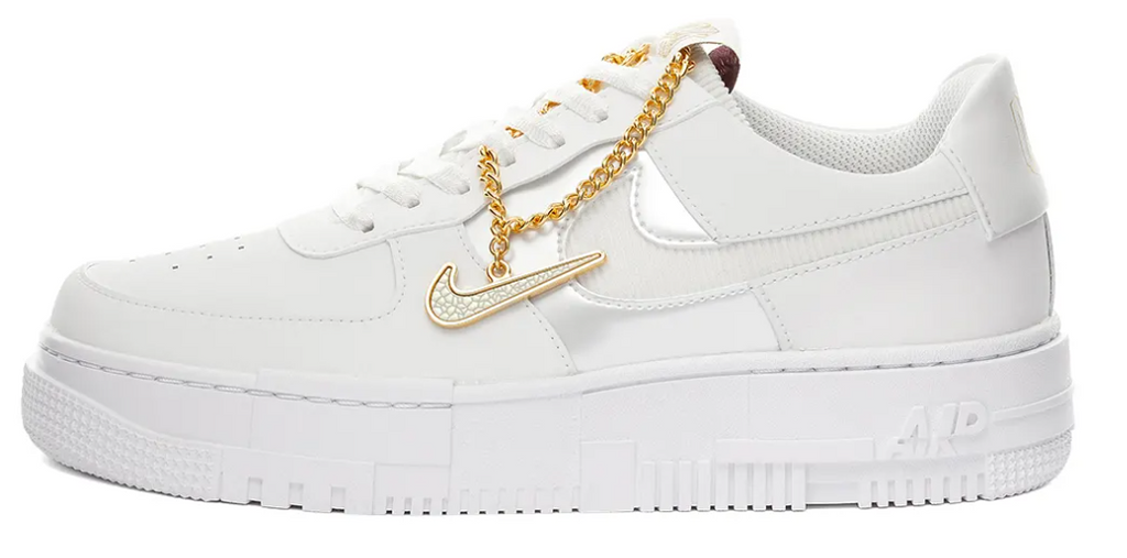 nike air force one white with gold