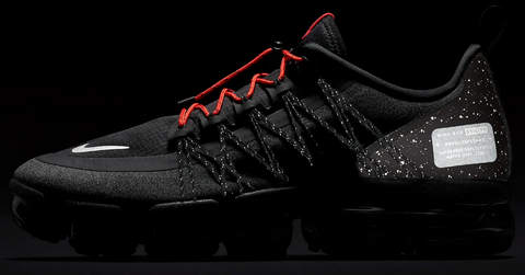 black & red air vapormax run utility sneakers