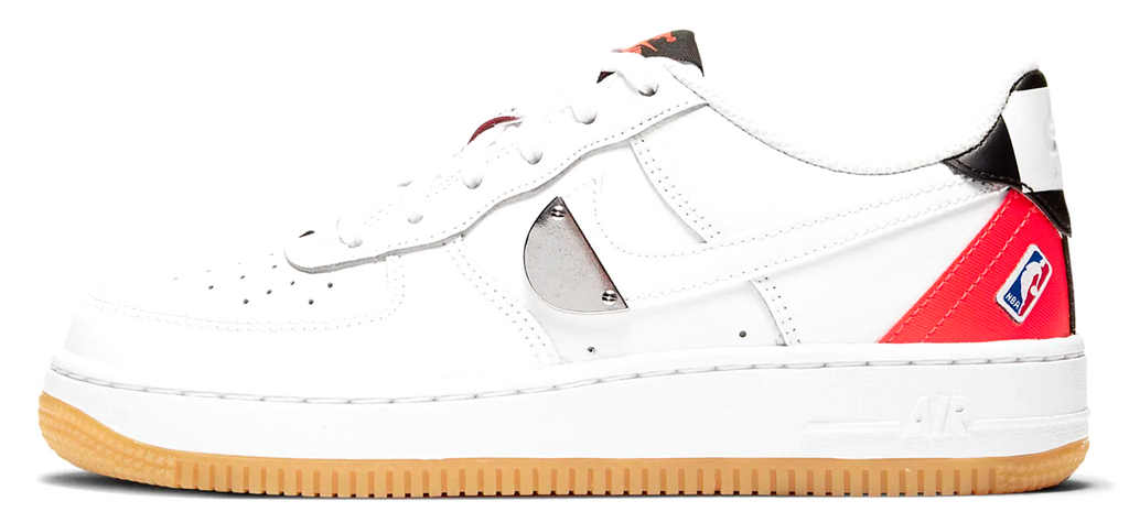 white and silver air force 1 junior