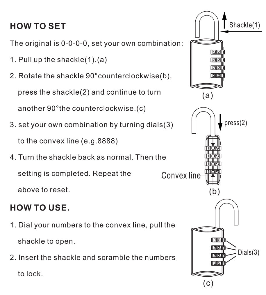 go travel combination lock instructions