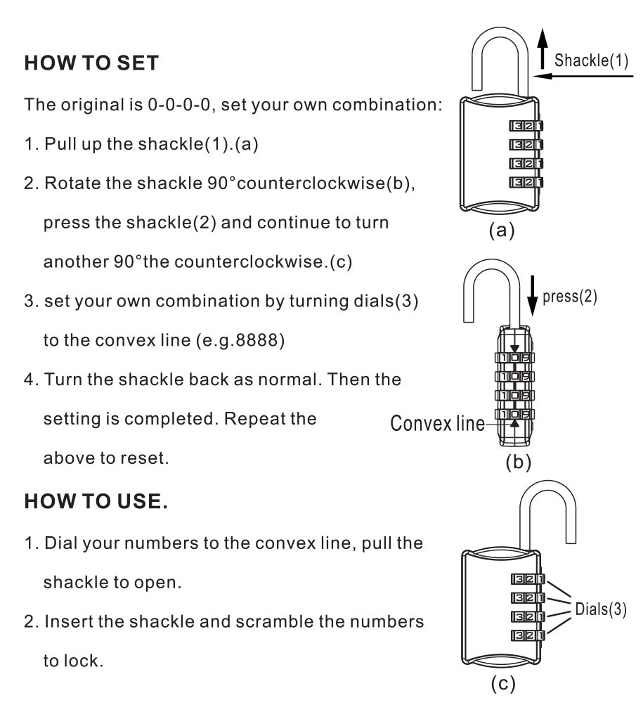 open story combination travel lock