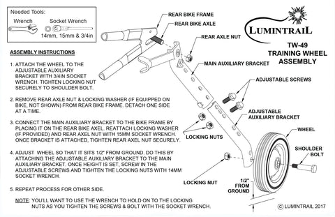 adjustable training wheels