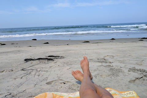 bare feet on beach