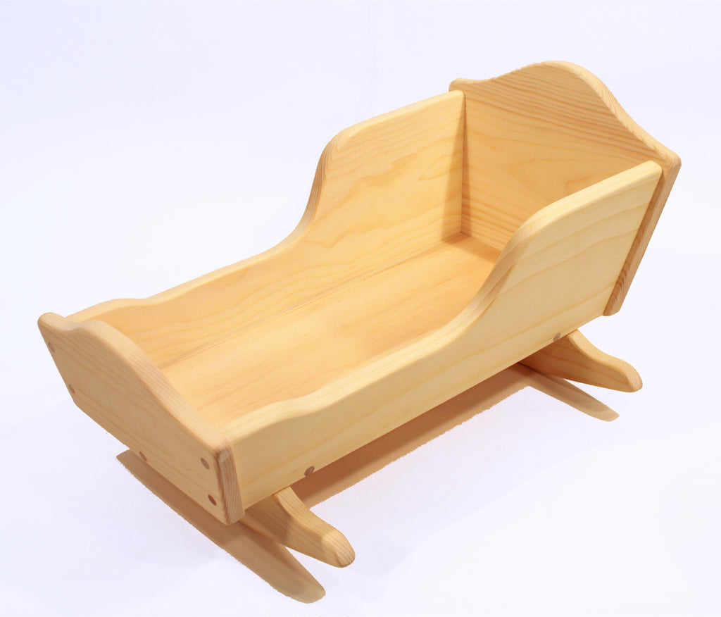 wooden doll cradle