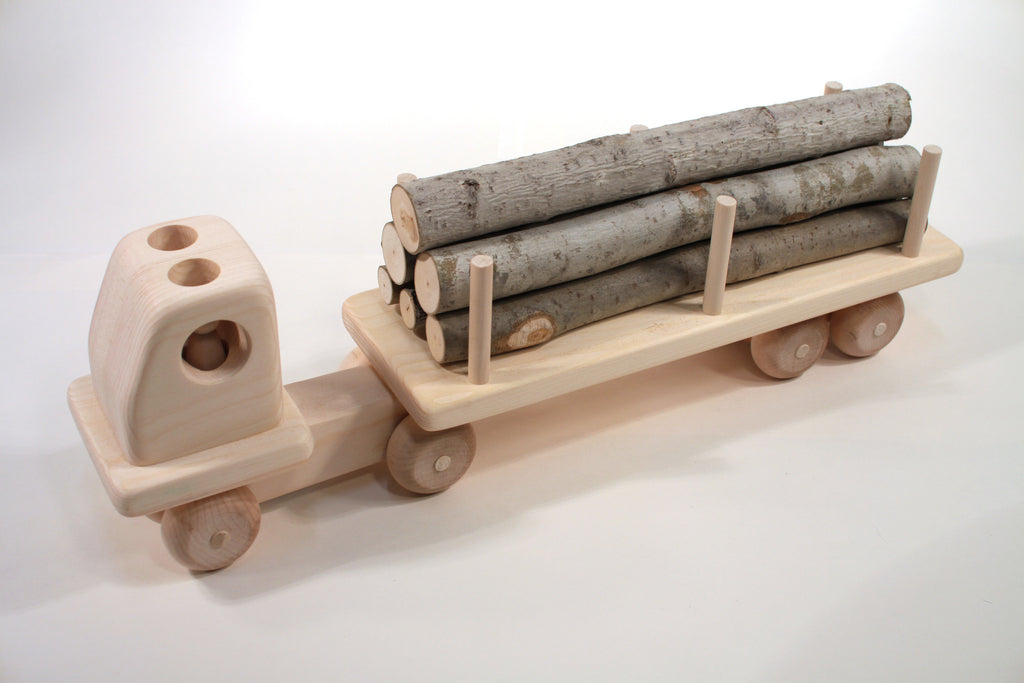 wooden log truck