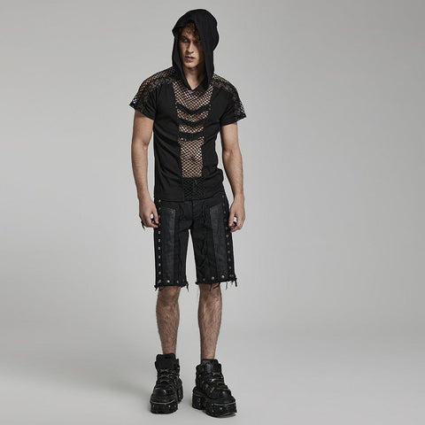 Pantalones desmontables desgastados punk para hombre