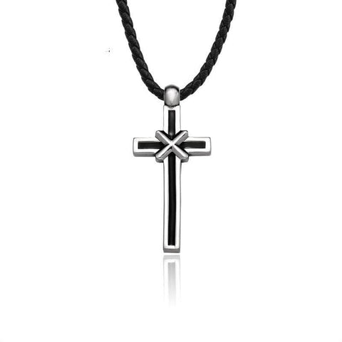 Collier croix punk gothique pour hommes