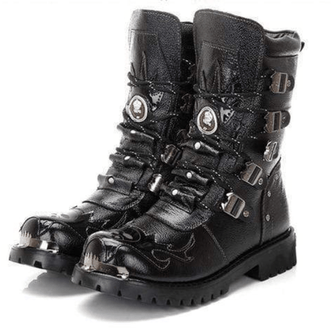 Botas militares con múltiples hebillas para hombres Botas Martin para hombres Botas vaqueras