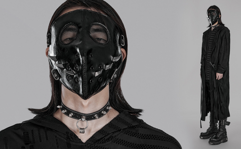 Men's Punk Rivets Faux Leather Mask