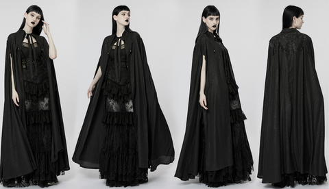 Punk Rave Women's Gothic Turn-down Collar Long Cloak