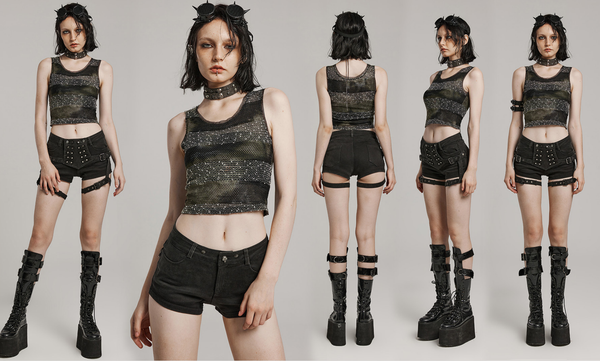 Die 16 neuesten Punk Rave-Westen und Tanktops für Damen