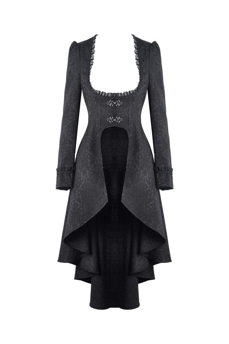 Women's Gothic Lace-up Victorian Tailcoat With Jacquard Fabric – Punk ...