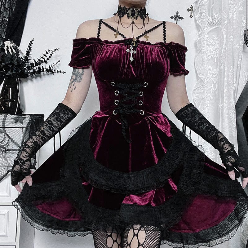 Women's Gothic Spider Web Mesh Splice Dress – Punk Design