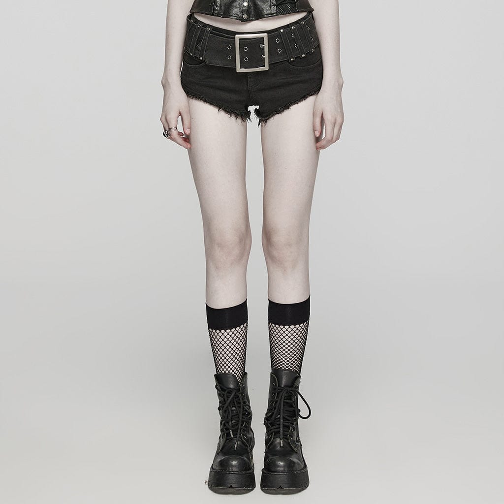 Women's Punk Eyelet Mesh Ring Shorts – Punk Design