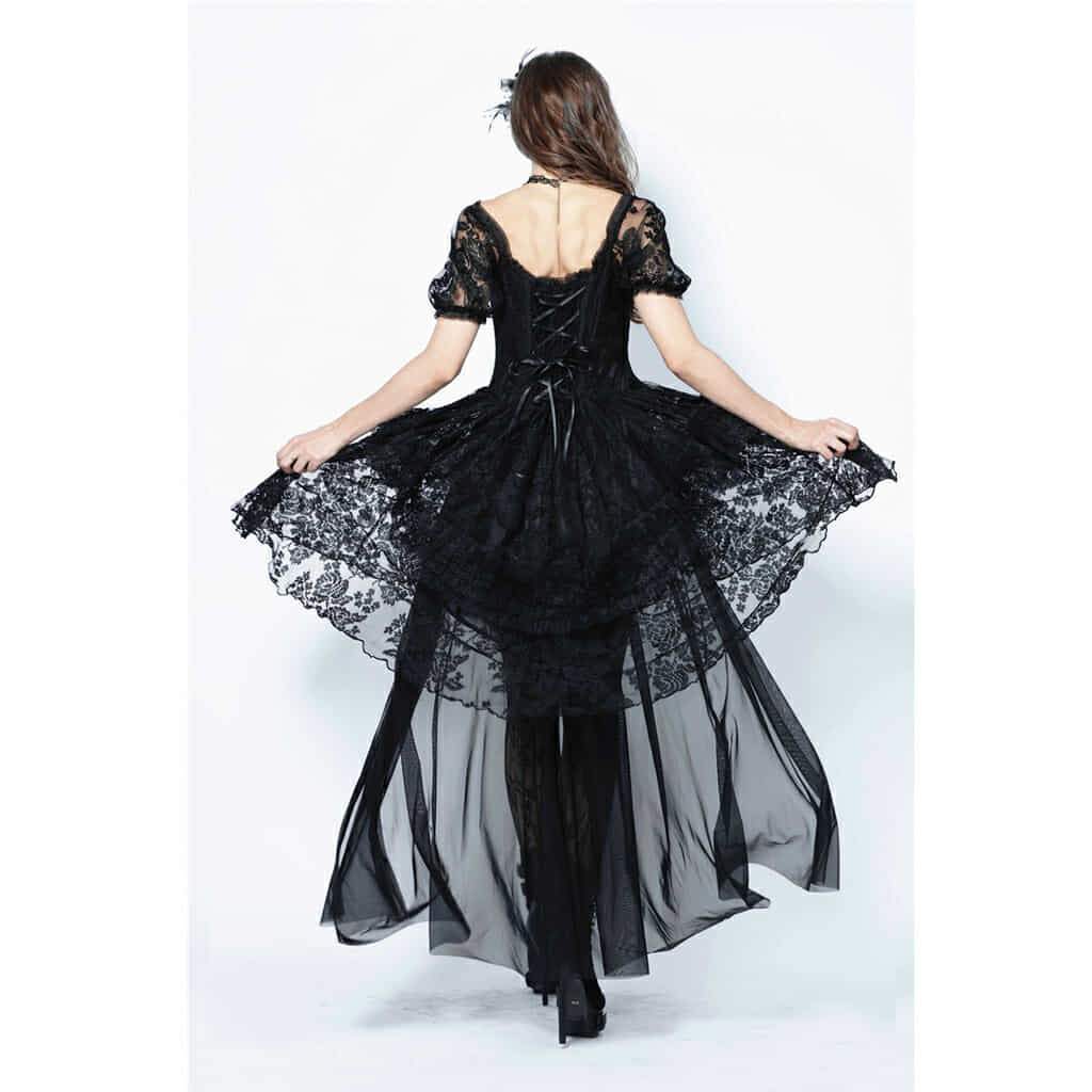 black lace goth dress