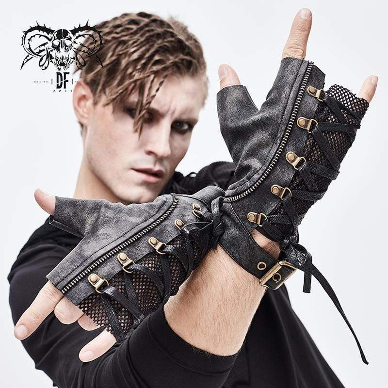 Short Leather Spiked Punk Gloves – Punk Design