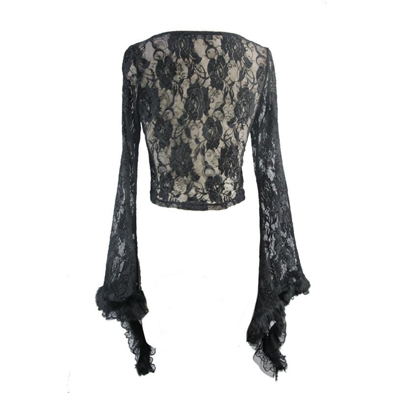 Goth Angel Sleeved Lace Top – Punk Design