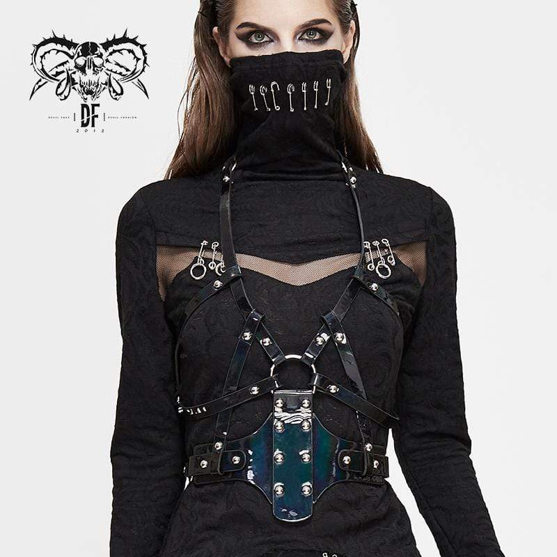 Women's Gothic Faux Leather Jackets With Chains – Punk Design