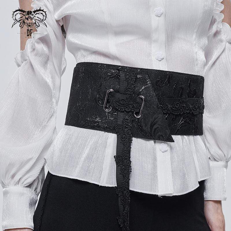 Generic Women Belt Stretch Design Black Leather Girdle Dress Jeans  Versatile Fashion Wide Goth Punk For Corset Women(#D1 HD White)