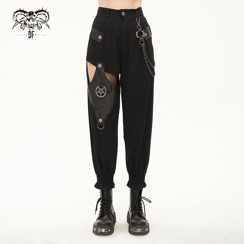 Men's Punk Patent Leather Chain Pants – Punk Design