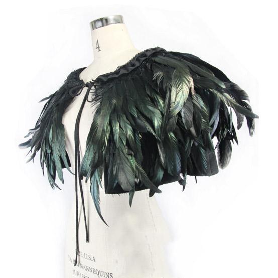 Short Goth Feathered Cape – Punk Design