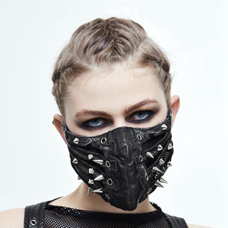 Goth Skull Studded Face Mask – Punk Design