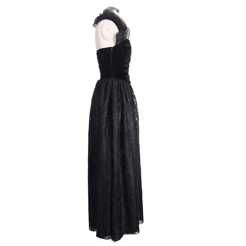 Vintage Goth Long Lace Gown – Punk Design
