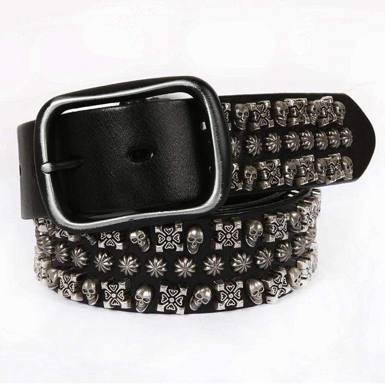 Men's Gothic Belts With Rivets Of Skulls And Crosses And Stars – Punk ...