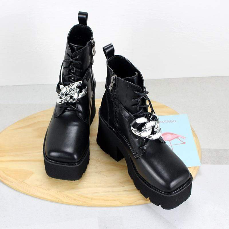 Women's Gothic Punk Square-toe Platform Boots – Punk Design
