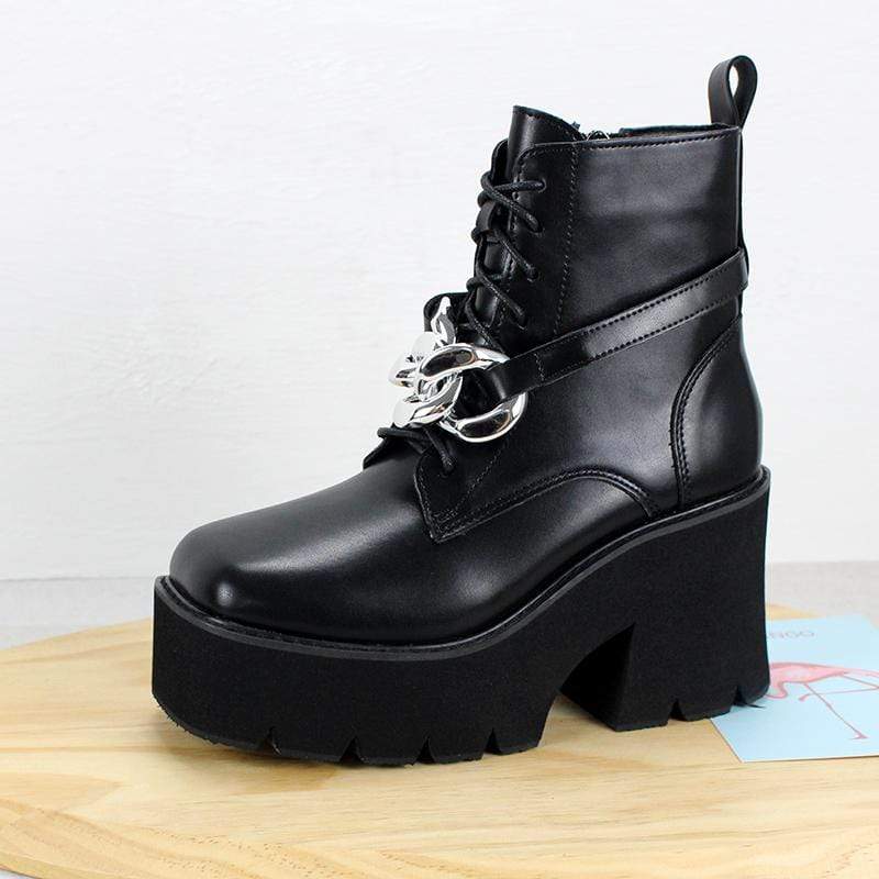 Women's Gothic Punk Square-toe Platform Boots – Punk Design
