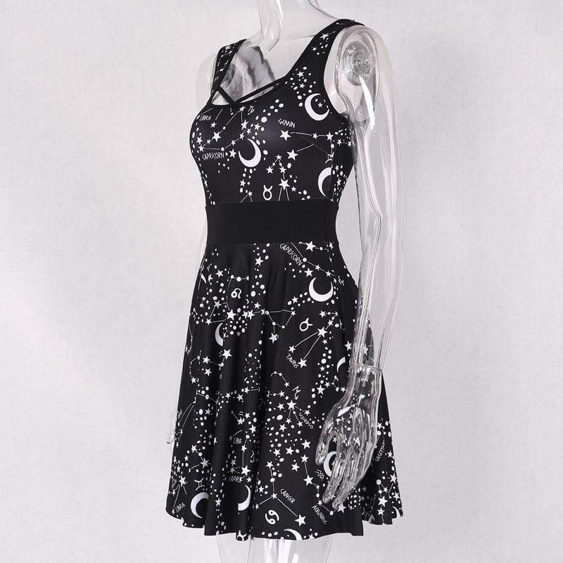 black dress with stars and moons