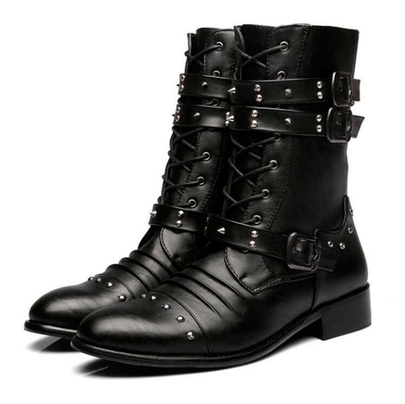 black punk boots