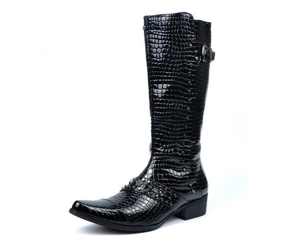 snakeskin pointy boots