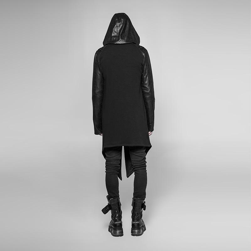 Men's Asymmetric Hooded Goth Coat