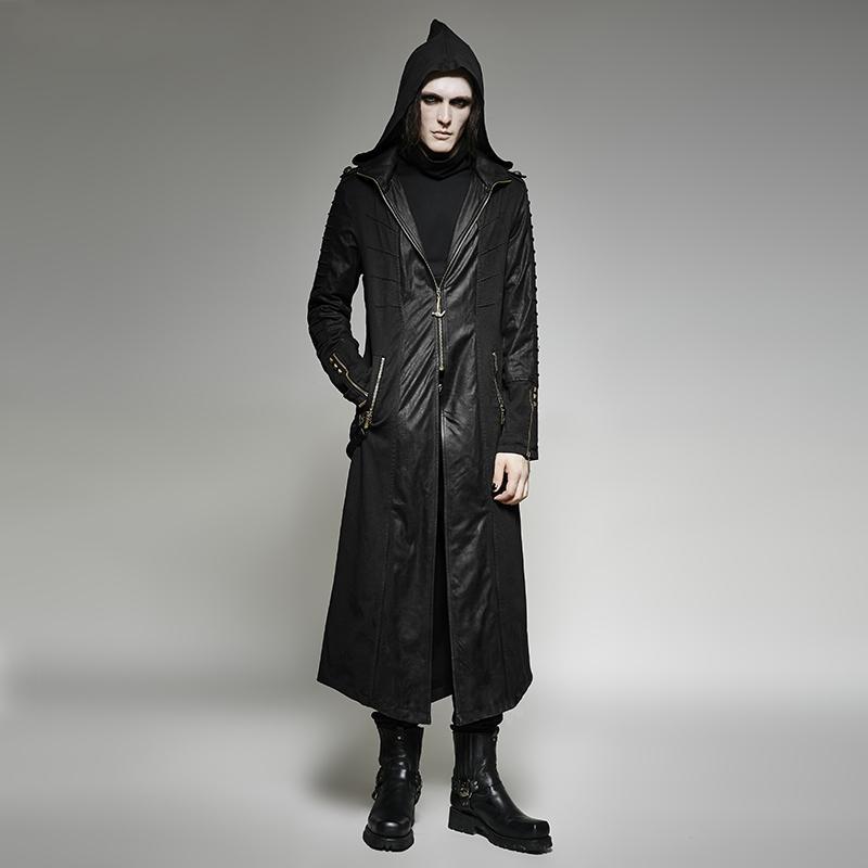 long black trench coat with hood