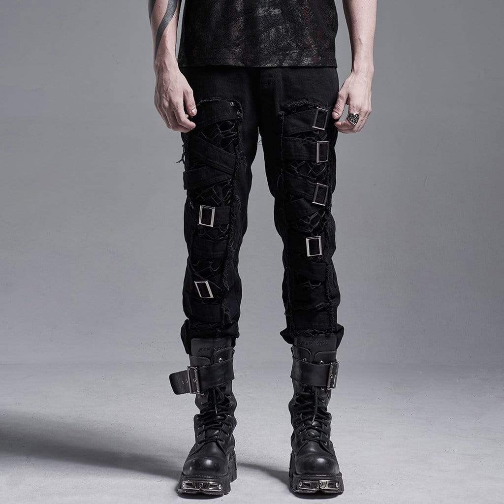 Minus Two-pantalones Cargo góticos para hombre y mujer, Ropa de pierna  ancha, rasgados, ajustados, estética