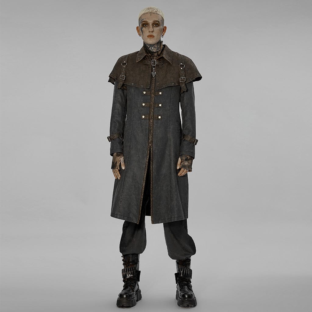 En Stock Hombres Sudadera Con Capucha Medieval De Halloween Gabardina  Chaqueta Larga Negro Gótico Steampunk