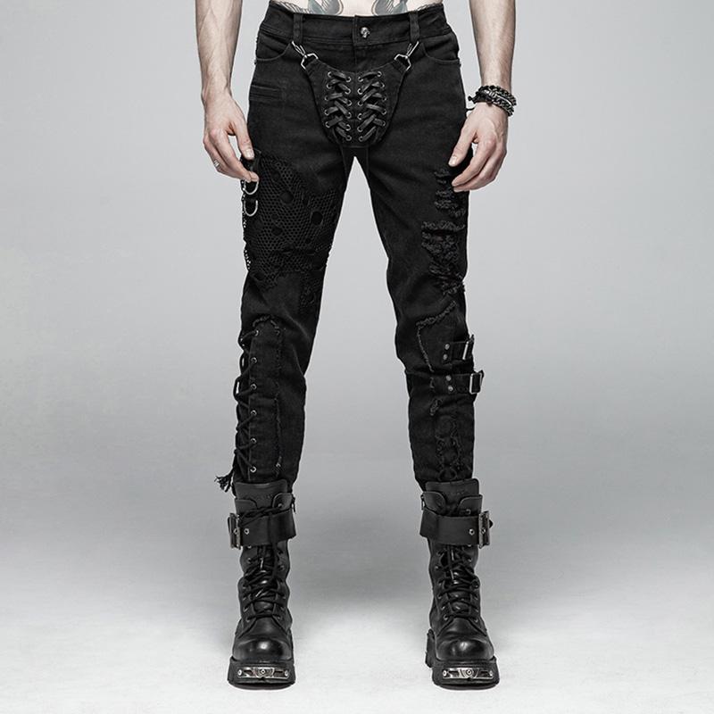 mens lace up jeans