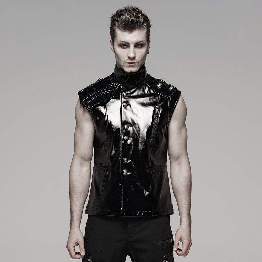 Men's Punk Patent Leather Chain Pants – Punk Design