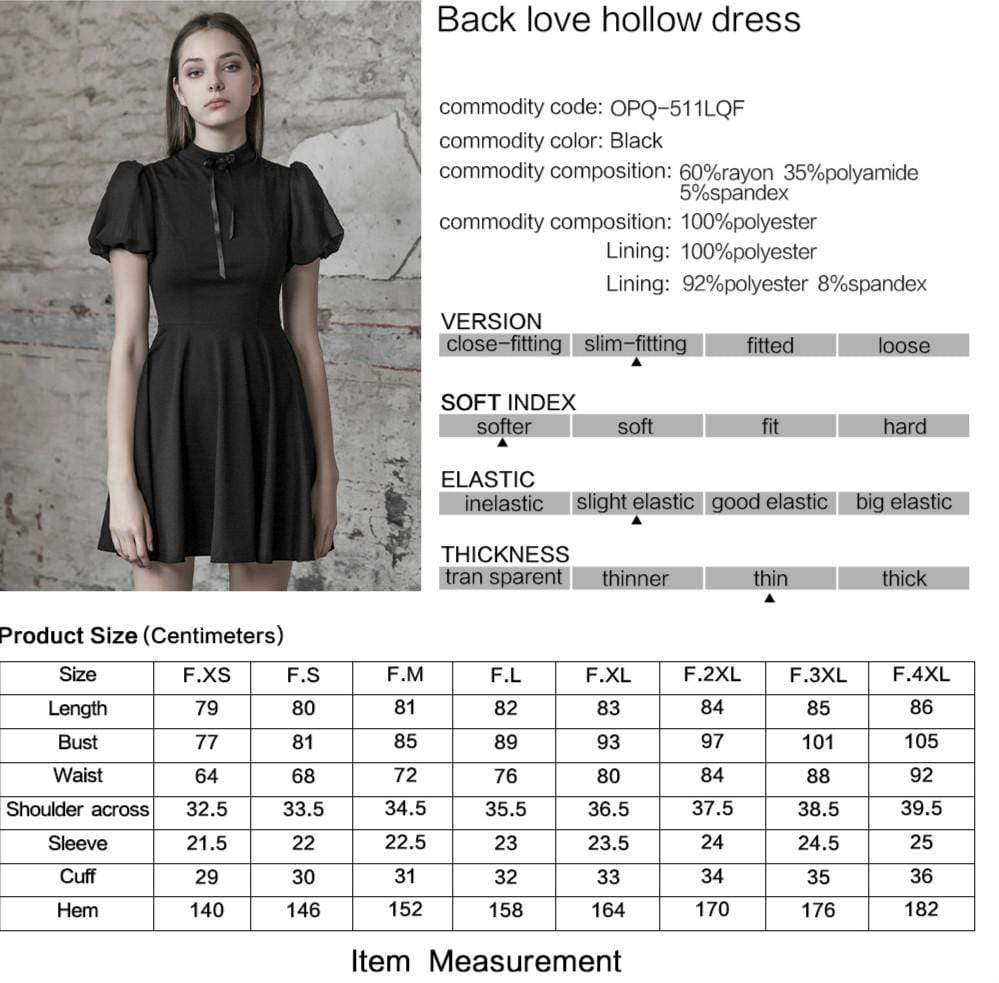 Women's Goth Heart Peakaboo Back Lolita Dress – Punk Design