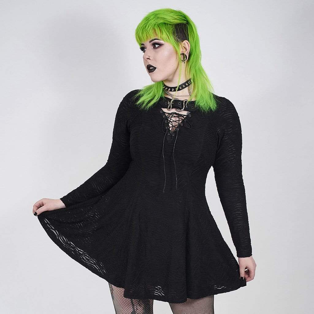 Punk Rave Women S Gothic Short Princess Cut Flared Full Sleeve Dress 28223077417075 1024x1024 ?v=1622474036