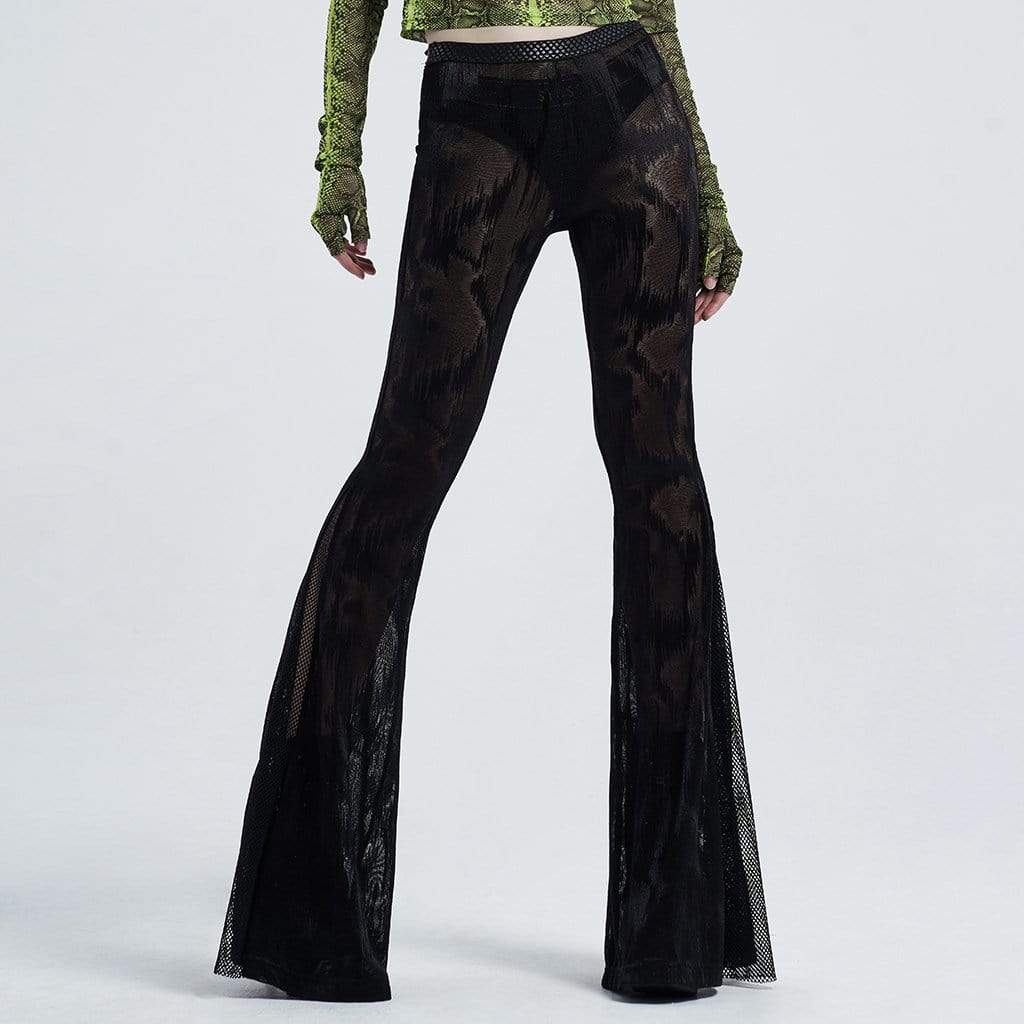 snakeskin flare pants