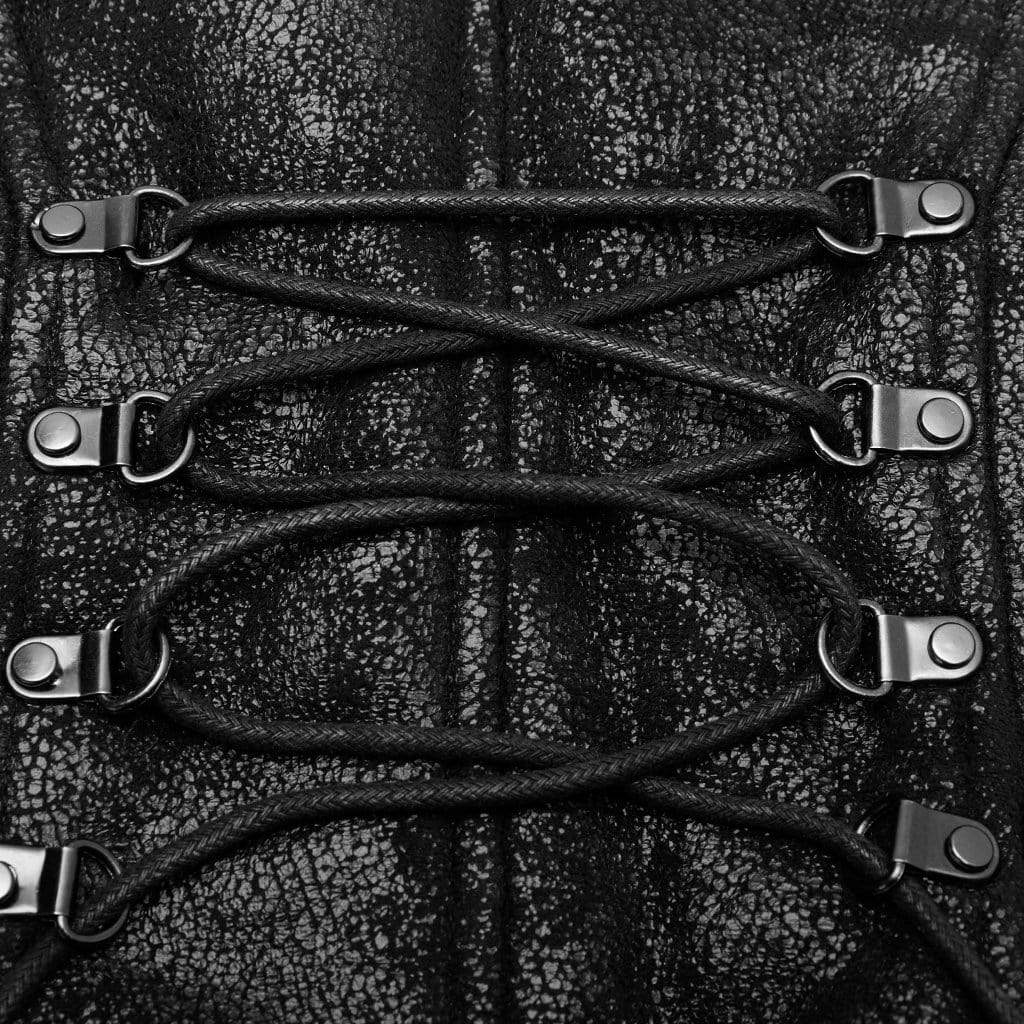 Women's Gothic Stand Collar Zipper Faux Leather Tops – Punk Design