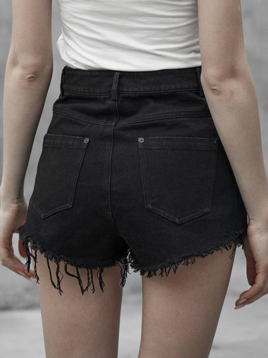 ripped black shorts