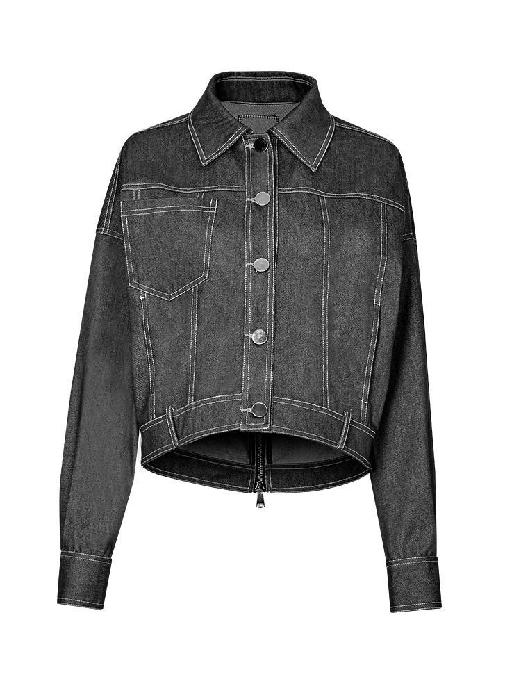 denim zipper shirt