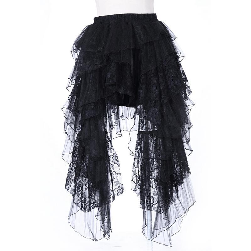 Gothic Asymmetric Layered Lace Skirt – Punk Design