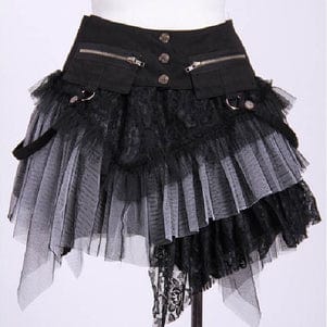 Short Layered Lace and Net Steampunk Skirt – Punk Design