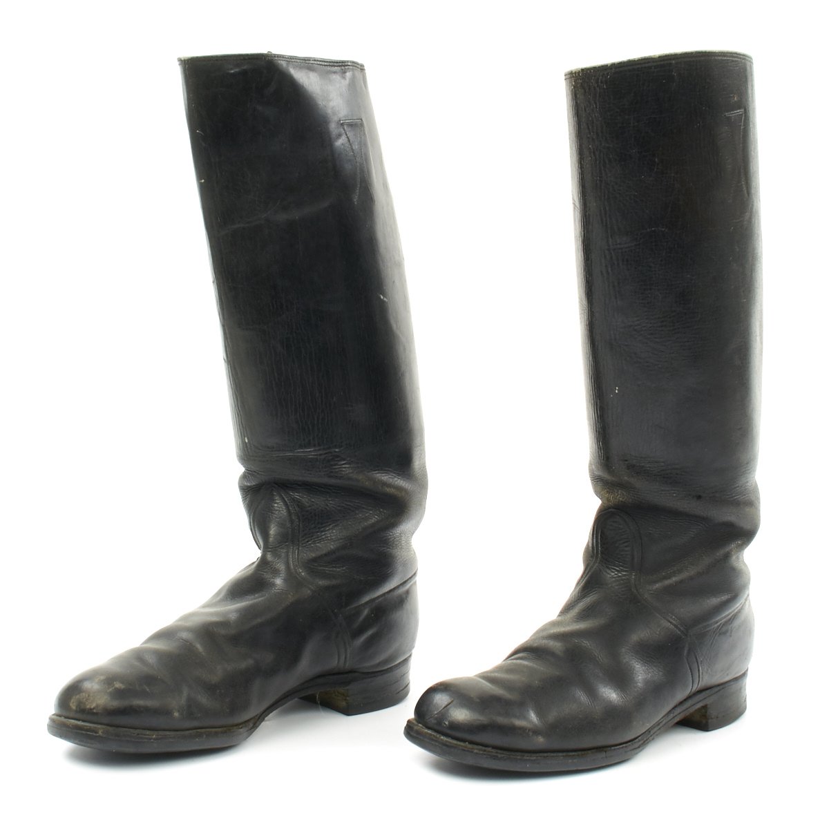 Original German WWII Tall Black Leather Jackboots - Size 10 ...